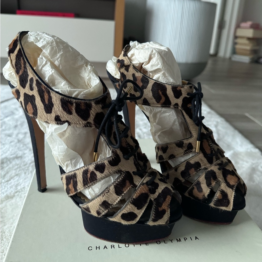 Charlotte Olympia leopard print heels